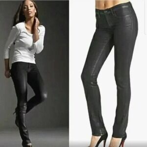 J‎ Brand Jeans Womens 27 Dark Wash Coated Pencil Leg Venom Skinny Stretch USA